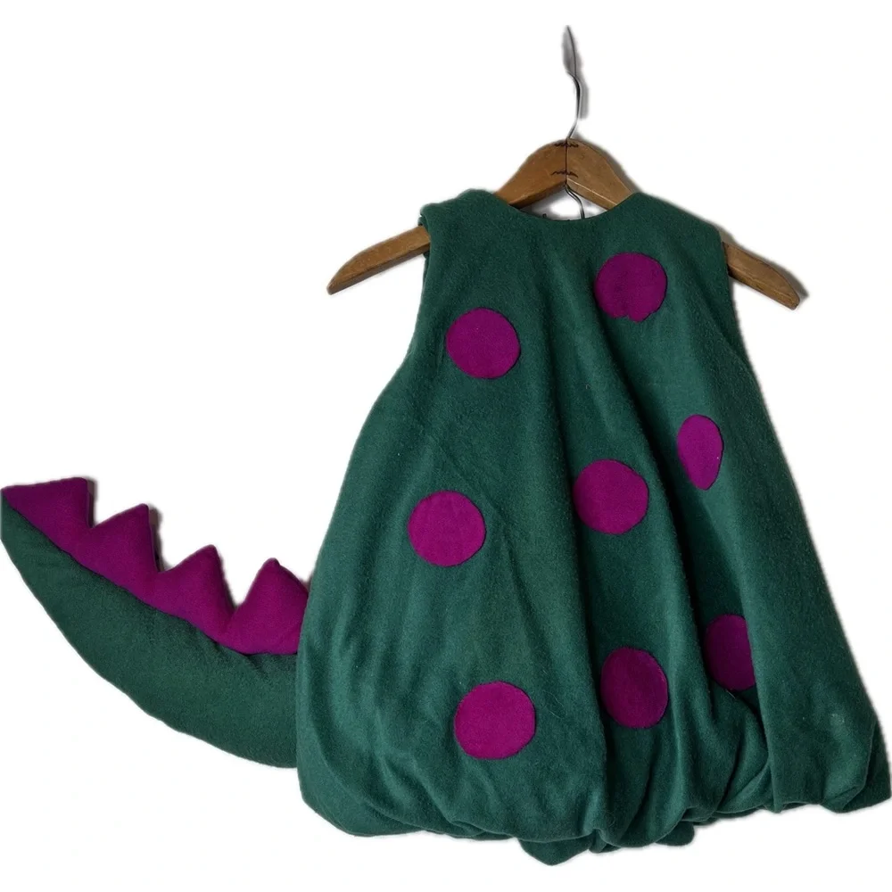 Dinosaur/dragon polka dots and tail hand crafted size small 4-6